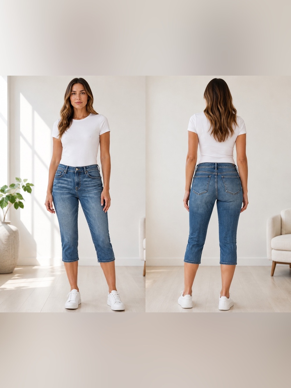 DELIA’S Taylor Women’s Plus Size 19/20 Blue Mid-Rise Cropped Jeans Med Wash